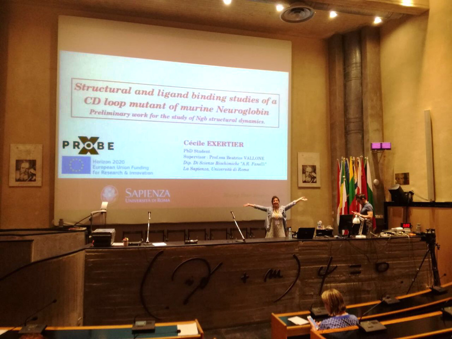 X-Probe Fellow Cécile Exertier presents part of her PhD work at the Erice International Crystallography School